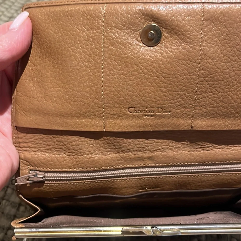 Christian Dior long wallet.  Vintage. 7” x 4”